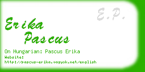 erika pascus business card